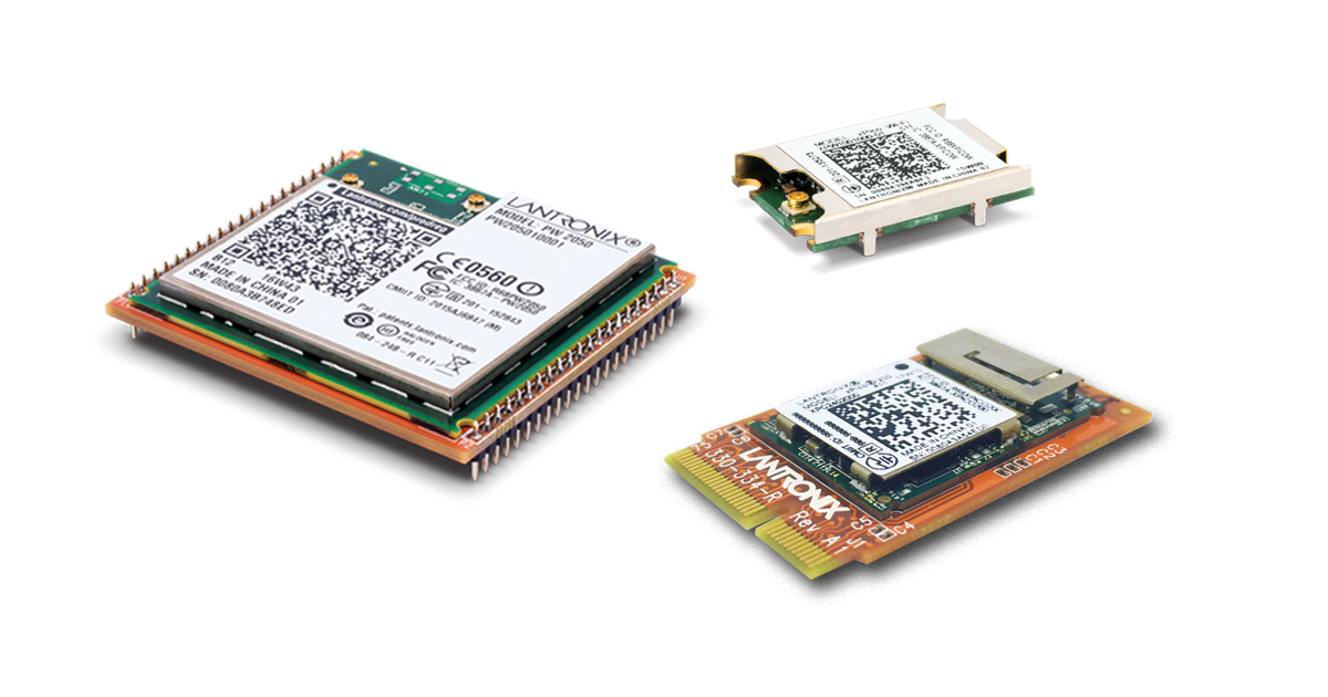 Lantronix Wireless Modules (Left to Right): PremierWave2050, xPico Wi-Fi and xPico 240